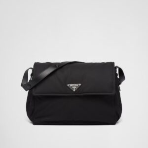 Re-Nylon Large Filled Shoulder Bag black