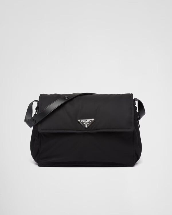 Re-Nylon Large Filled Shoulder Bag black