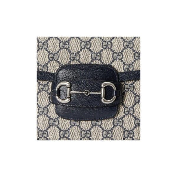 Gucci Horsebit 1955 vintage silver buckle horse bit buckle aged logo canvas patchwork leather trim handbag messenger bag small unisex