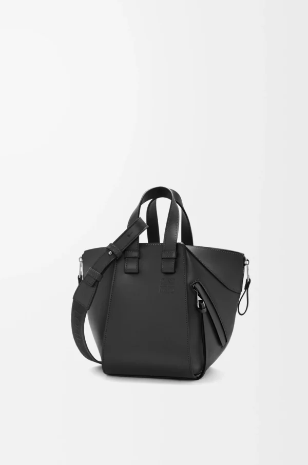 Compact Hammock bag in satin calfskin Black