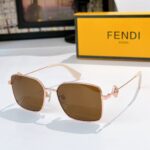 Fendi Modern Square Sunglasses – Fashion Metal Frame UV Protection