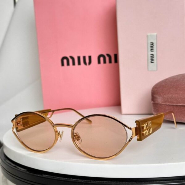Miu Miu Vintage Round Logo Accent Sunglasses