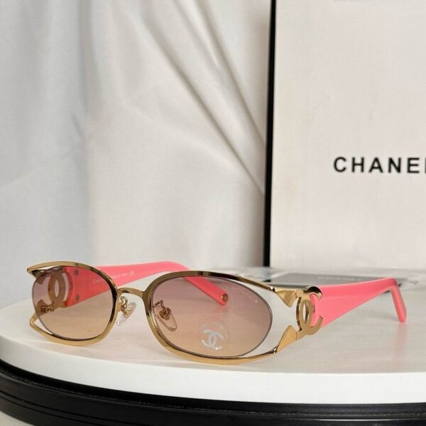 Chanel Slim Oval Metal Frame Sunglasses – Signature Double CC Luxury