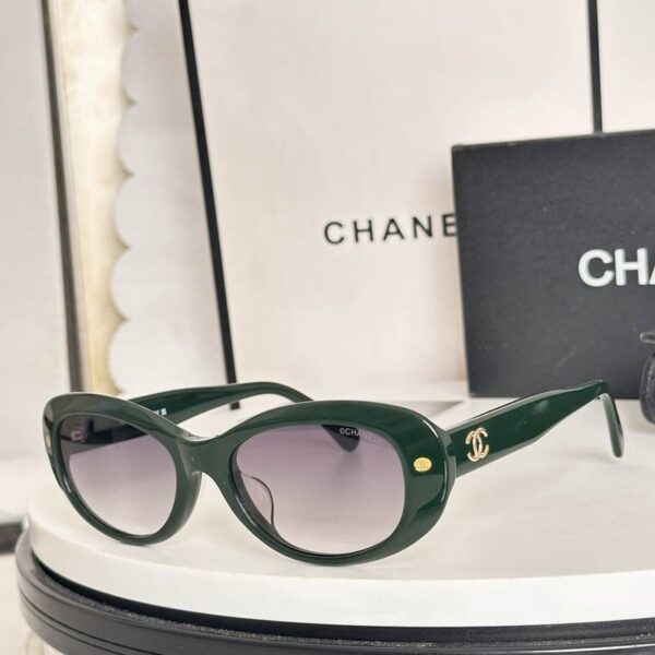 Chanel Retro Oval Frame Sunglasses – Minimal Logo Chic