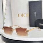 Dior Gradient Rimless Square Sunglasses – Luxury Gold Frame Edition