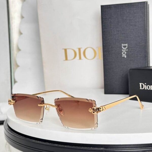 Dior Gradient Rimless Square Sunglasses – Luxury Gold Frame Edition