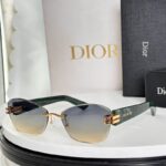 Dior Rimless Gradient Square Sunglasses – Gold Detail Edition