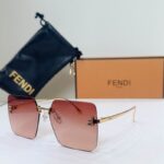 Fendi F Letter Rimless Square Sunglasses – Luxury Gradient Designer Shades