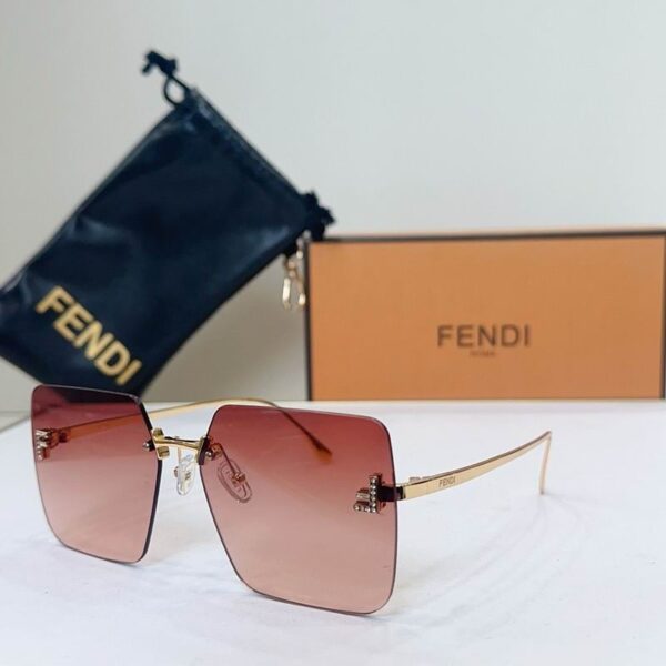 Fendi F Letter Rimless Square Sunglasses – Luxury Gradient Designer Shades