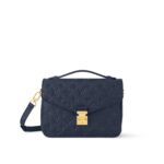 LOUIS VUITTON Pochette Metis letter embossed lock buckle opening and closing leather mailman bag, single shoulder crossbody bag, women's  blue