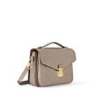 LOUIS VUITTON Pochette Metis letter embossed lock buckle opening and closing leather mailman bag, single shoulder crossbody bag, women's grey