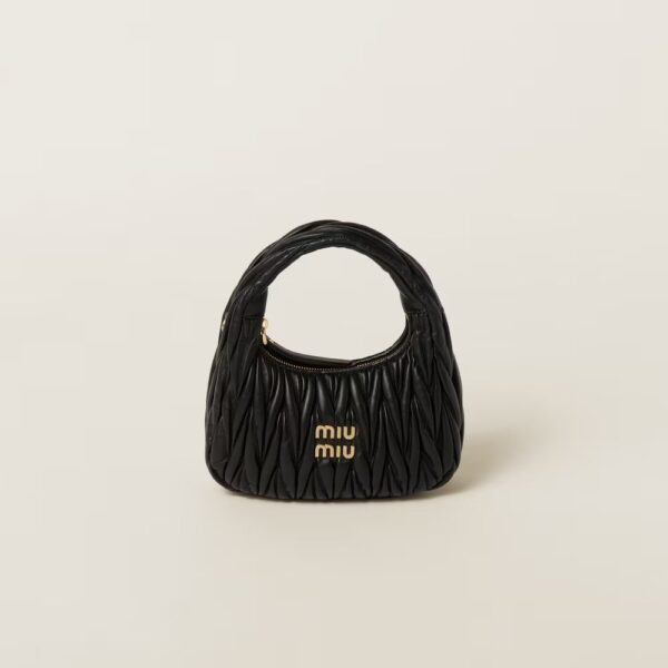 Wander Matelassé Soft Lamb Nappa Small Crescent Moon Bag pink