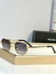 Prada Geometric Metal Aviator Sunglasses