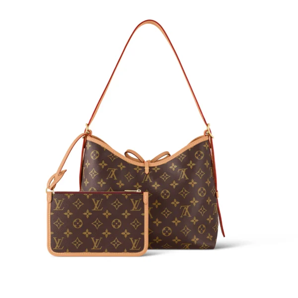 LOUIS VUITTON Carryall PM Classic Monogram All-Over Print Shopping Bag  Convertible Handbag, Shoulder Bag, Tote Bag, Small, Women's, Brown