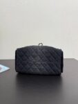 CHANEL 25 Bag 25S, diamond pattern gold chain, denim material with gold buckle, shoulder bag, female style, black
