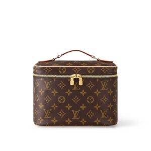 LOUIS VUITTON Nice BB Compact Size with LV Monogram Metal Zipper Pull, Coated Canvas, Makeup Bag/Handbag, Mini, Women's, Brown