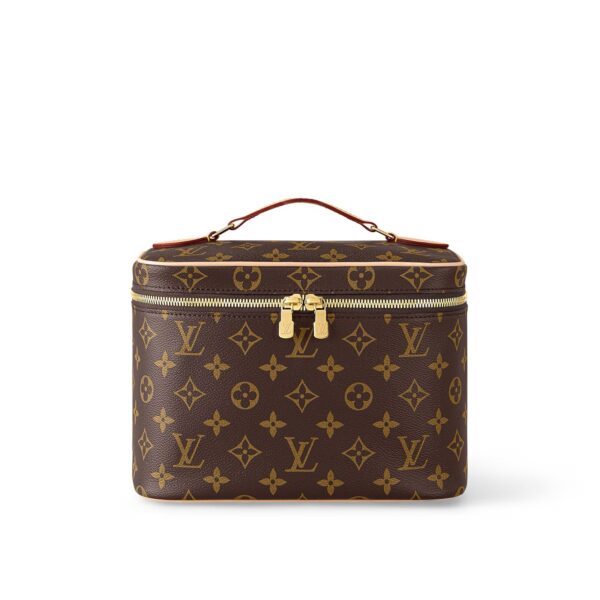 LOUIS VUITTON Nice BB Compact Size with LV Monogram Metal Zipper Pull, Coated Canvas, Makeup Bag/Handbag, Mini, Women's, Brown