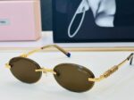 Miu Miu Vintage Oval Rimless Sunglasses – Luxury Minimalist Designer Shades