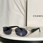 Chanel Slim Oval Metal Frame Sunglasses – Signature Double CC Luxury