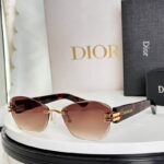 Dior Rimless Gradient Square Sunglasses – Gold Detail Edition