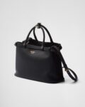 Prada Buckle Medium Leather Double-Belted Handbag
