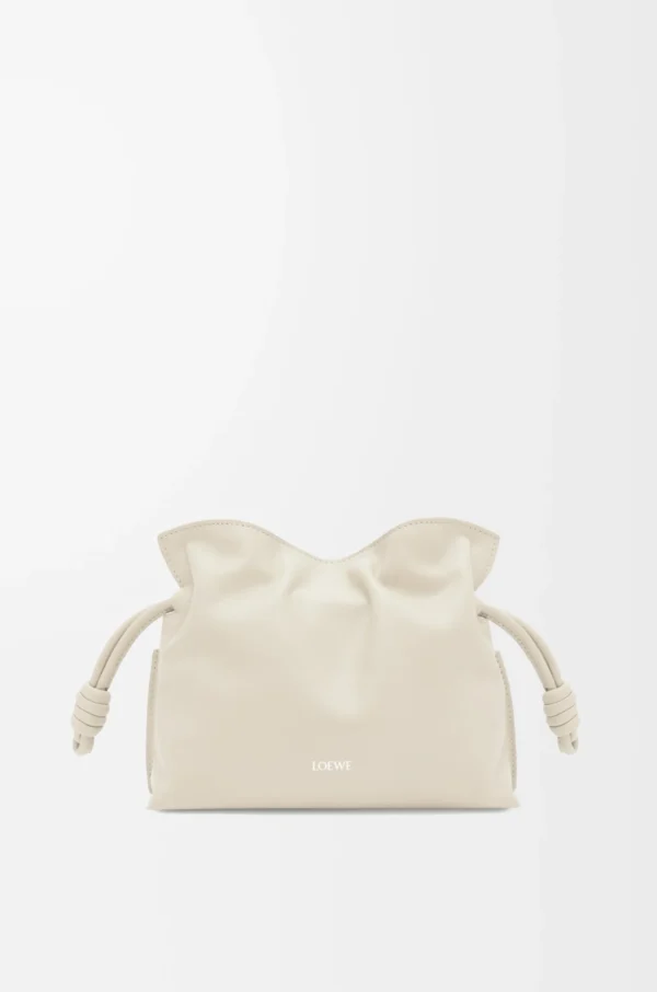 Mini Flamenco clutch in nappa calfskin Sea Salt
