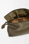 Mini Flamenco clutch in nappa calfskin Dark Khaki Green