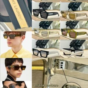 Saint Laurent Bold Rectangular Acetate Sunglasses