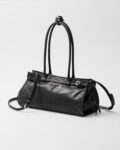 Prada Bonnie Medium Leather Handbag  Black