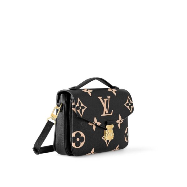 LOUIS VUITTON Pochette Metis Gold Hardware Letter Logo Cowhide Postman Bag Handbag Shoulder Bag Crossbody Bag Regular Women's Black Pinduobeige