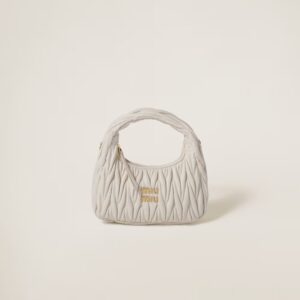 Wander Matelassé Soft Lamb Nappa Small Crescent Moon Bag black