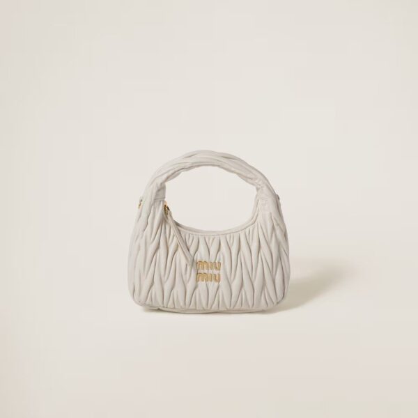 Wander Matelassé Soft Lamb Nappa Small Crescent Moon Bag black