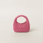 Wander Matelassé Soft Lamb Nappa Small Crescent Moon Bag Peach Blossom Pink
