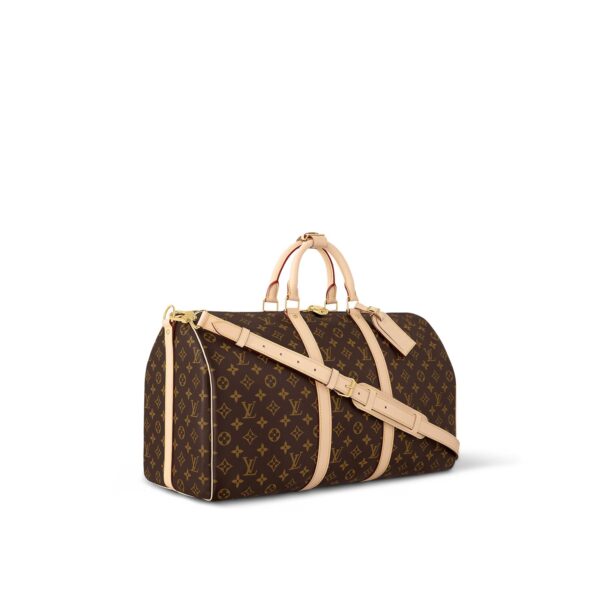 LOUIS VUITTON Keepall 50 Monogram All-Over Print Large Capacity Zipper Closure Coated Canvas with Leather Trim Travel Bag