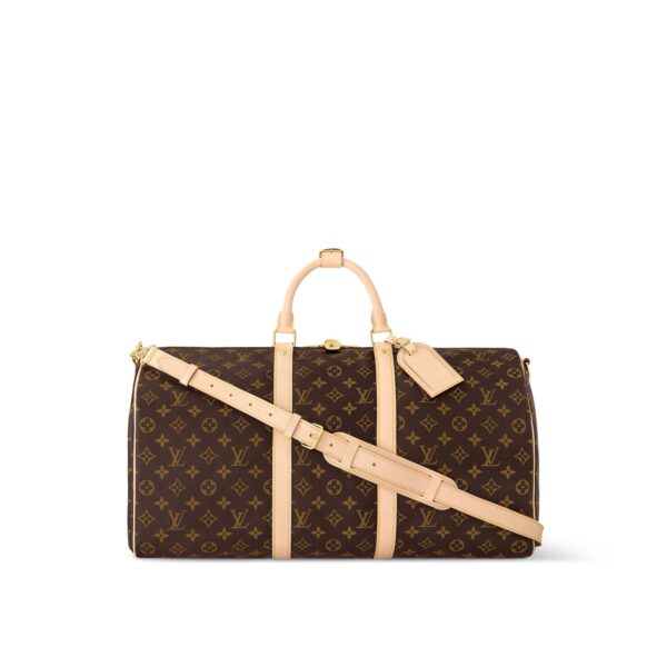 LOUIS VUITTON Keepall 50 Monogram All-Over Print Large Capacity Zipper Closure Coated Canvas with Leather Trim Travel Bag
