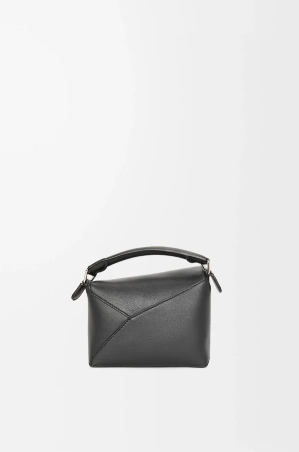 Mini Puzzle Edge bag in classic calfskin Black