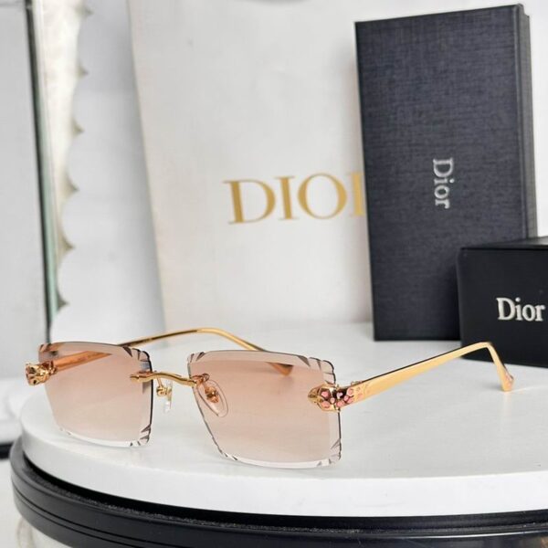 Dior Gradient Rimless Square Sunglasses – Luxury Gold Frame Edition
