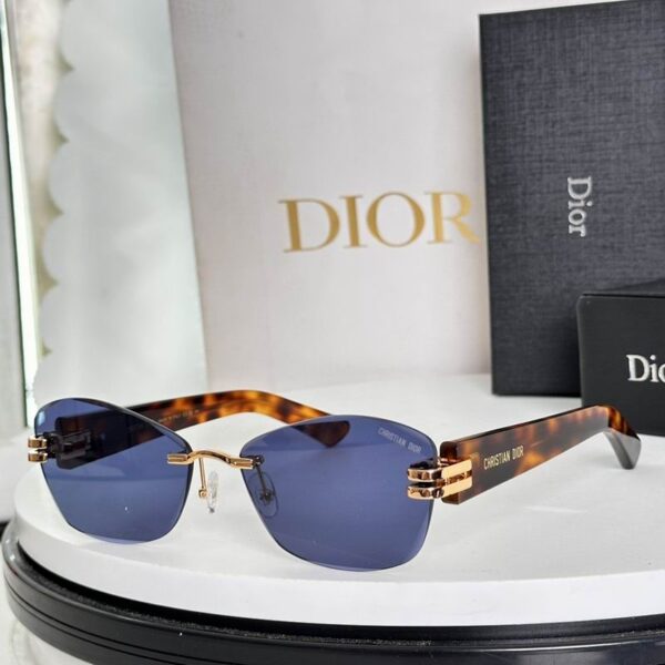 Dior Rimless Gradient Square Sunglasses – Gold Detail Edition