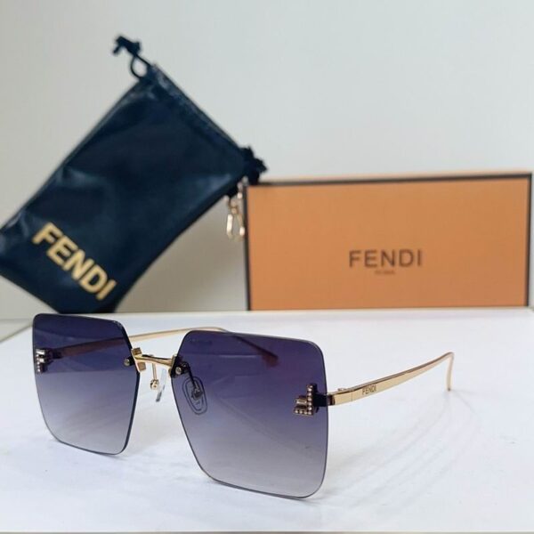Fendi F Letter Rimless Square Sunglasses – Luxury Gradient Designer Shades