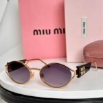 Miu Miu Vintage Round Logo Accent Sunglasses