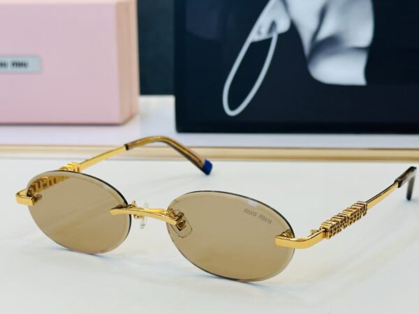 Miu Miu Vintage Oval Rimless Sunglasses – Luxury Minimalist Designer Shades