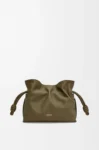 Mini Flamenco clutch in nappa calfskin Dark Khaki Green