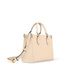 LOUIS VUITTON ONTHEGO PM Detachable and Adjustable Shoulder Strap Embossed Grained Calfskin Tote Bag, Small, Women's, Cream White