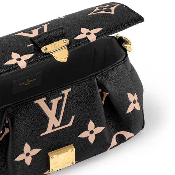 LOUIS VUITTON Favorite Oversized Monogram-Embossed Pouch, Soft Grained Calfskin, Handheld/Shoulder Bag, Women's, Black and Off-White