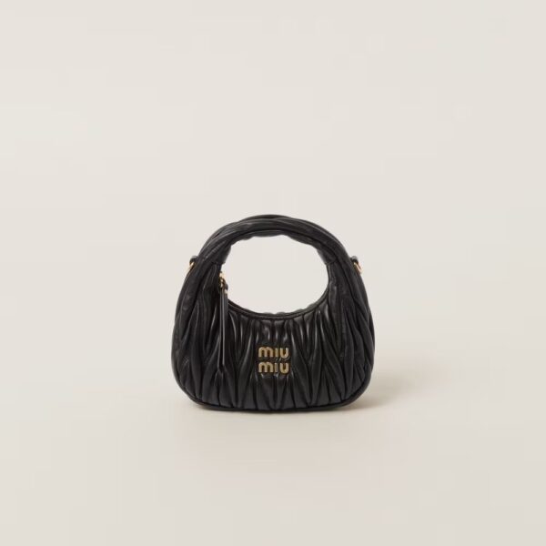Wander Matelassé Mini Hobo Bag black