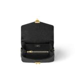 LOUIS VUITTON Pochette Metis East West Embossed Soft Grained Calfskin Small Messenger Bag Crossbody Bag for Women, black