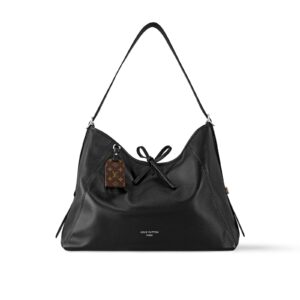 LOUIS VUITTON Carryall Dark MM Monogram Detachable and Adjustable Shoulder Strap Lambskin Tote/Shoulder Bag, Medium, Women's, Shark Grey