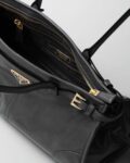 Prada Bonnie Medium Leather Handbag  Black