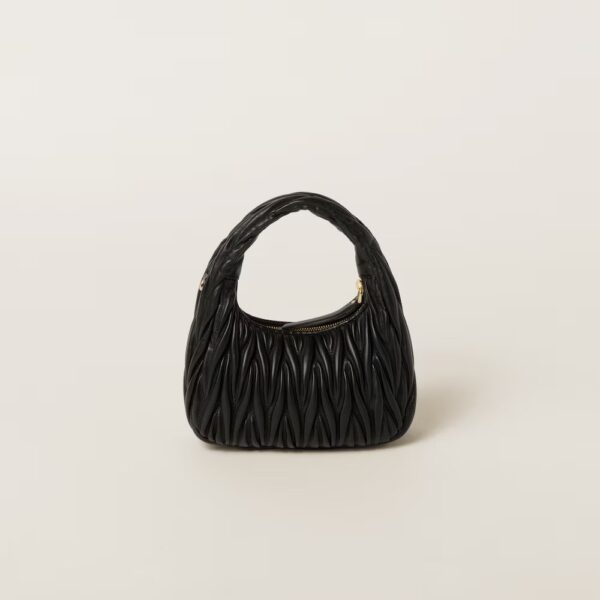 Wander Matelassé Soft Lamb Nappa Small Crescent Moon Bag pink