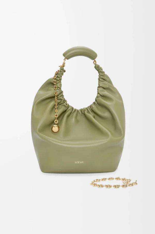 Medium Squeeze bag in mellow nappa lambskin Eucalyptus Green